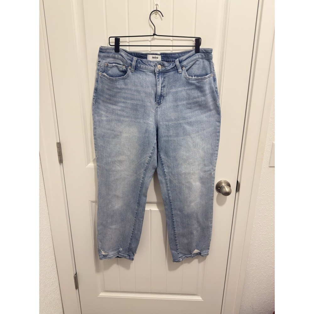 Mica Denim Women's Lightwash Distressed Plus Size 14W Jeans
